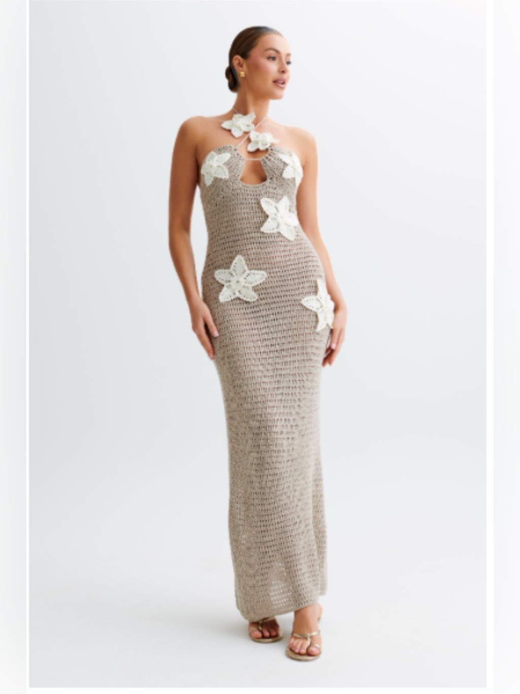 Meshki Kyla Floral Crochet Maxi Dress